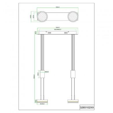 Suspension Franklin Laiton mat 2x9W SMD LED TRIO LIGHTING 326510208