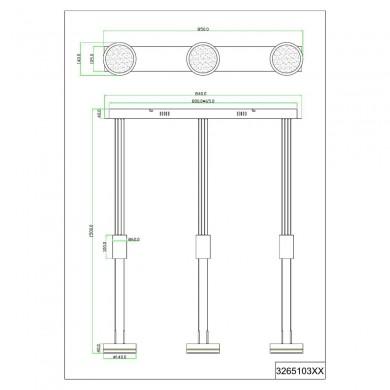 Suspension Franklin Anthracite 3x9W SMD LED TRIO LIGHTING 326510342