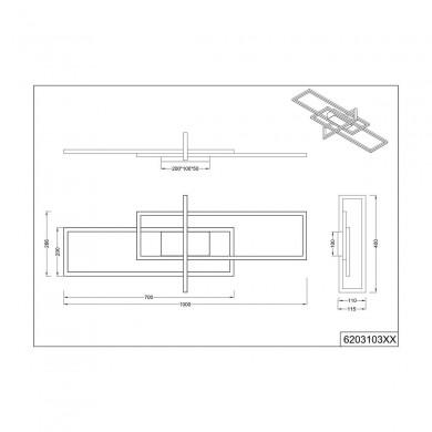 Plafonnier Salinas Noir mat 1x34W SMD LED TRIO LIGHTING 620310332