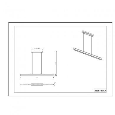 Suspension Deacon Noir Bois naturel 1x40W SMD LED TRIO LIGHTING 326610232