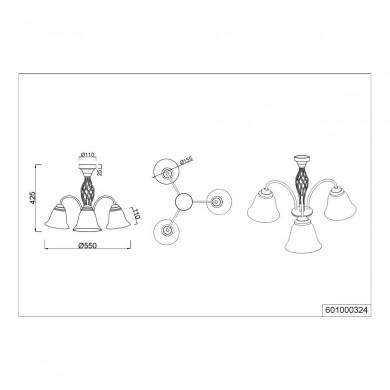 Suspension Rustica Rouille 3x40W E14 TRIO LIGHTING 601000324