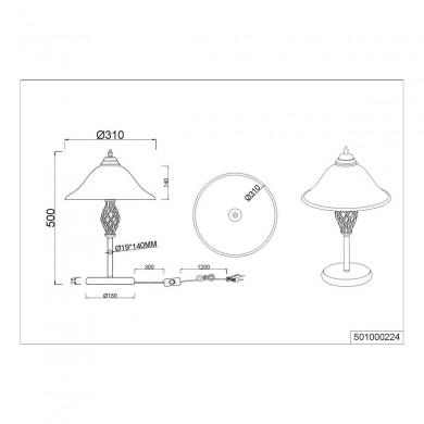 Lampe Rustica Rouille 2x40W E14 TRIO LIGHTING 501000224