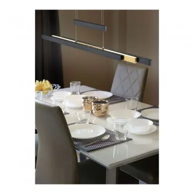 Suspension Trajan Noir mat 1x45W SMD LED TRIO LIGHTING 375310502