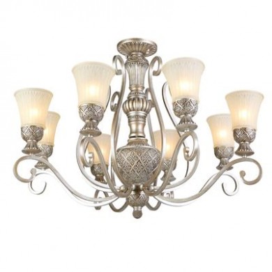 Plafonnier Country Argent vieilli 8x60W CH_254010908 254010908 Plafonnier Country Argent vieilli 8x60W Chiaro 254010908