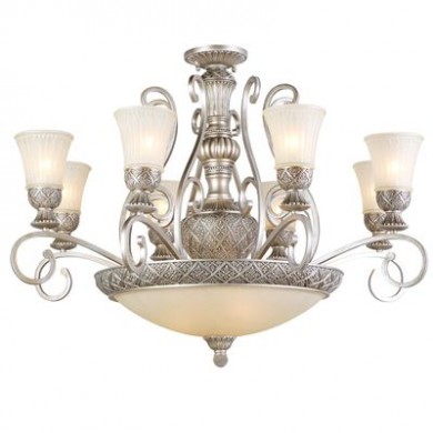 Plafonnier Country Argent vieilli 11x60W CH_254011512 254011512 Plafonnier Country Argent vieilli 11x60W Chiaro 254011512
