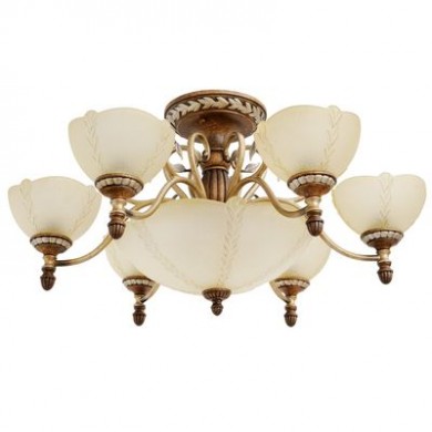 Plafonnier Country Marron et Or 9x60W CH_254012909 254012909 Plafonnier Country Marron et Or 9x60W Chiaro 254012909