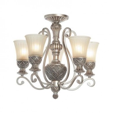 Plafonnier Country Crème et Acier 5x60W CH_254013605 254013605 Plafonnier Country Crème et Acier 5x60W Chiaro 254013605