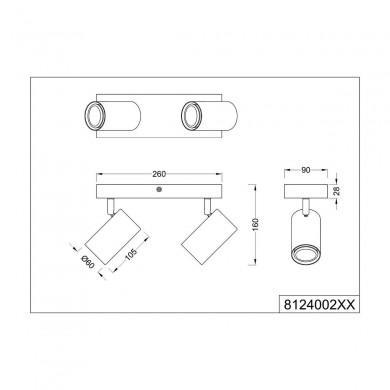 Plafonnier Marley Blanc mat 2x35W GU10 TRIO LIGHTING 812400231