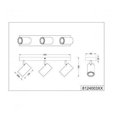 Plafonnier Marley Blanc mat 3x35W GU10 TRIO LIGHTING 812400331