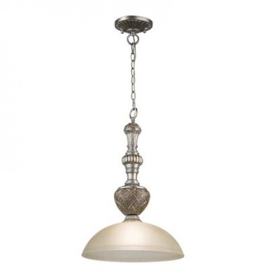Suspension Country Argent vieilli et Ivoire 1x60W CH_254015201 254015201 Suspension Country Argent vieilli et Ivoire 1x60W Chiaro 254015201