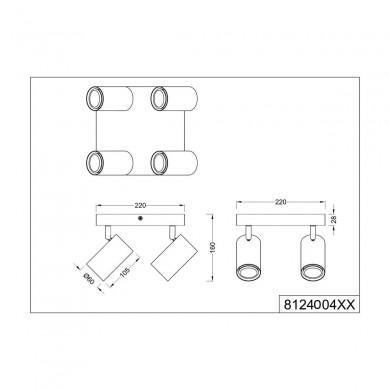 Plafonnier Marley Nickel mat 4x35W GU10 TRIO LIGHTING 812400407