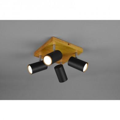 Plafonnier Marley Noir mat 4x35W GU10 TRIO LIGHTING 812400432