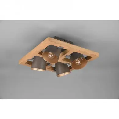 Plafonnier Industriel Bell Nickel antique 4x25W E14 TRIO LIGHTING 601900467