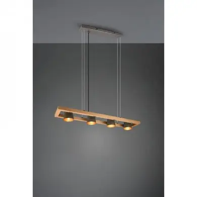 Suspension Industrielle Bell Nickel antique 4x25W E14 TRIO LIGHTING 301900467