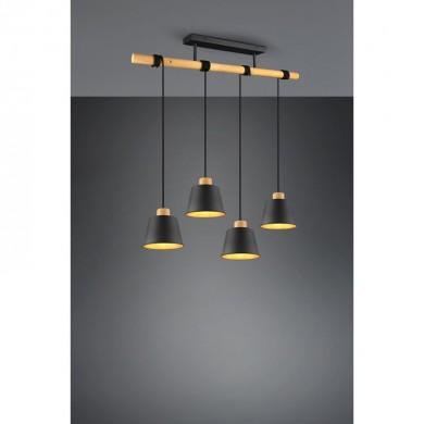 Suspension Harris Noir mat 4x40W E27 TRIO LIGHTING 312700432