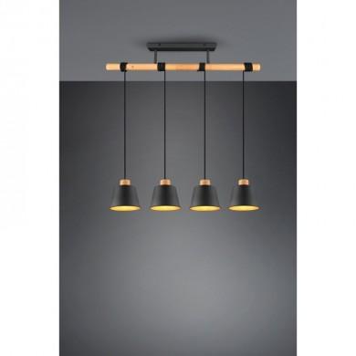 Suspension Harris Noir mat 4x40W E27 TRIO LIGHTING 312700432