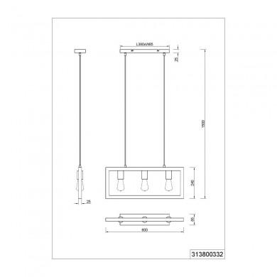 Suspension Industrielle Agra Noir mat 3x10W E27 TRIO LIGHTING 313800332