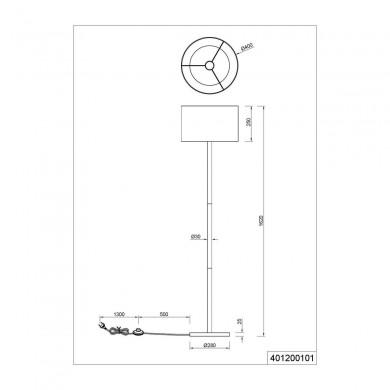 Lampadaire Korba Bois naturel 1x60W E27 TRIO LIGHTING 401200101