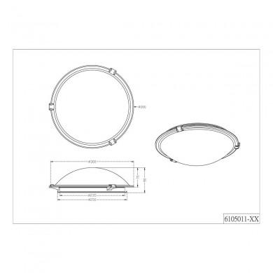 Plafonnier Adrian Nickel mat 1x40W E27 TRIO LIGHTING 6105011-01