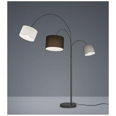 adapté aux lampes standard E27 BRILLIANT lamp Plow lampadaire 2 lumières noir acier/bois | 2x A60 | Échelle A ++ à E | Avec pédale non incluses 10W 