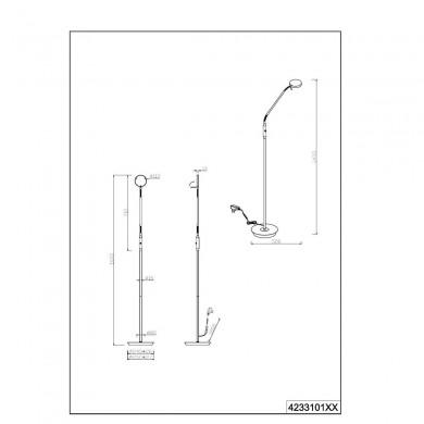 Lampadaire Monza Laiton mat 1x12W SMD LED TRIO LIGHTING 423310108