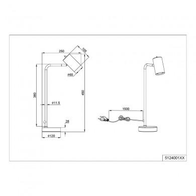 Lampe Marley Laiton mat 1x5W GU10 TRIO LIGHTING 512400108