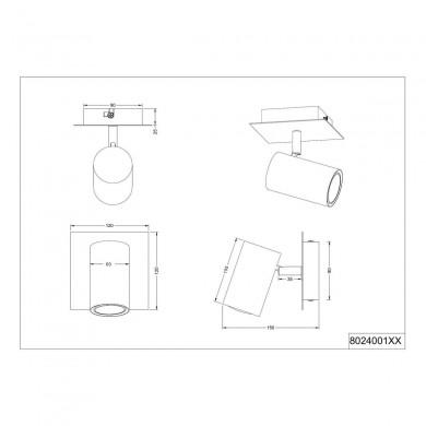 Plafonnier Marley Laiton fumé 1x25W GU10 TRIO LIGHTING 802400104