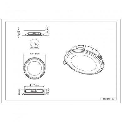 Encastré Aura Noir mat 1x10W SMD LED TRIO LIGHTING 652410132