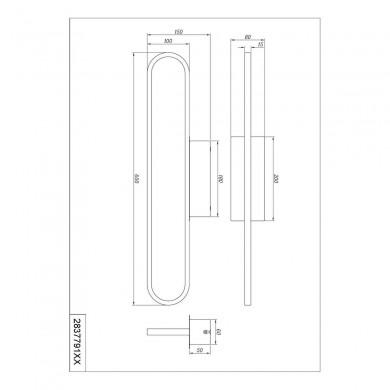 Applique murale Salle de Bain IP44 Gianni Noir mat 1x22W SMD LED TRIO LIGHTING 283779132