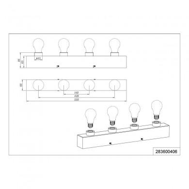 Applique murale Salle de Bain Theatro Chrome 4x10W E27 TRIO LIGHTING 283600406