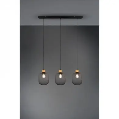 Suspension Industrielle Calimero Noir mat 3x40W E27 TRIO LIGHTING R30563032
