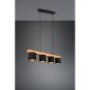 Suspension Cameron Bois naturel Noir 4x28W E14 TRIO LIGHTING R30654002