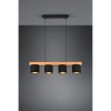 Suspension Cameron Bois naturel Noir 4x28W E14 TRIO LIGHTING R30654002