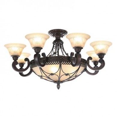 Plafonnier Country Marron vieilli 12x60W CH_382012812 382012812 Plafonnier Country Marron vieilli 12x60W Chiaro 382012812