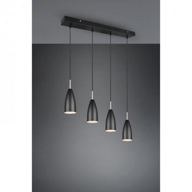 Suspension Industrielle Farin Noir mat 4x25W E14 TRIO LIGHTING R30694032