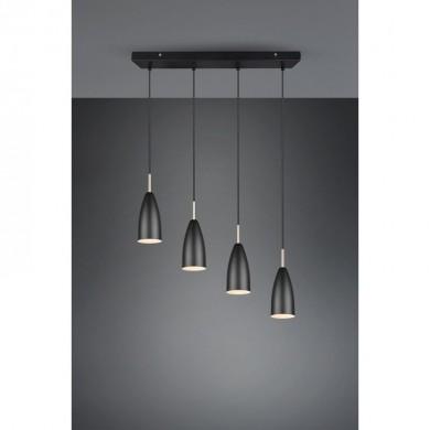 Suspension Industrielle Farin Noir mat 4x25W E14 TRIO LIGHTING R30694032