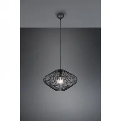 Suspension Industrielle Cobain Noir mat 1x40W E27 TRI_R30831032 R30831032 Suspension Industrielle Cobain Noir mat 1x40W E27 TRIO LIGHTING R30831032
