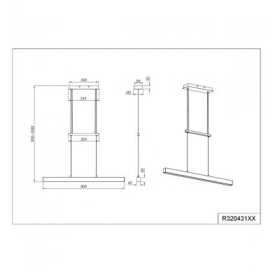 Suspension Paros Noir mat 1x21W SMD LED TRIO LIGHTING R32043132