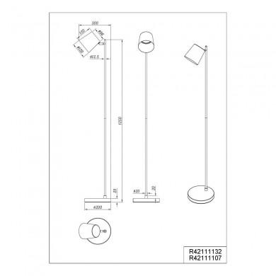 Lampadaire Blake Noir mat 1x4,5W SMD LED TRIO LIGHTING R42111132