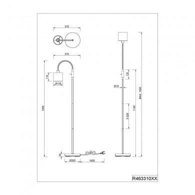 Lampadaire Tommy Nickel mat 1x40W E14 TRIO LIGHTING R46331001