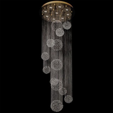 Plafonnier Crystal Doré et Cristal 9x50W CH_384012409 384012409 Plafonnier Crystal Doré et Cristal 9x50W Chiaro 384012409