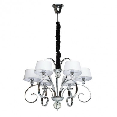 Lustre Baroque Elegance Chrome Blanc 6x40W CH_386013506 386013506 Lustre Baroque Elegance Chrome Blanc 6x40W Chiaro 386013506