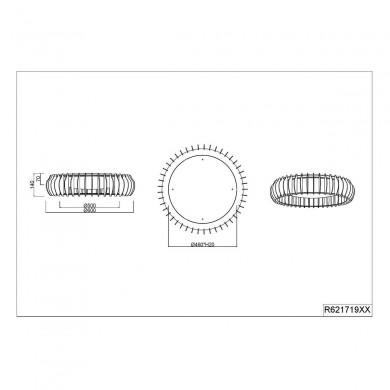 Plafonnier Monte Blanc Bois Naturel 1x38W SMD LED TRIO LIGHTING R62171930