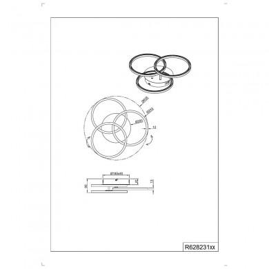 Plafonnier Circle Noir mat 1x27W SMD LED TRIO LIGHTING R62823132