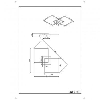 Plafonnier Arribo Titane 1x29W SMD LED TRIO LIGHTING R62843187