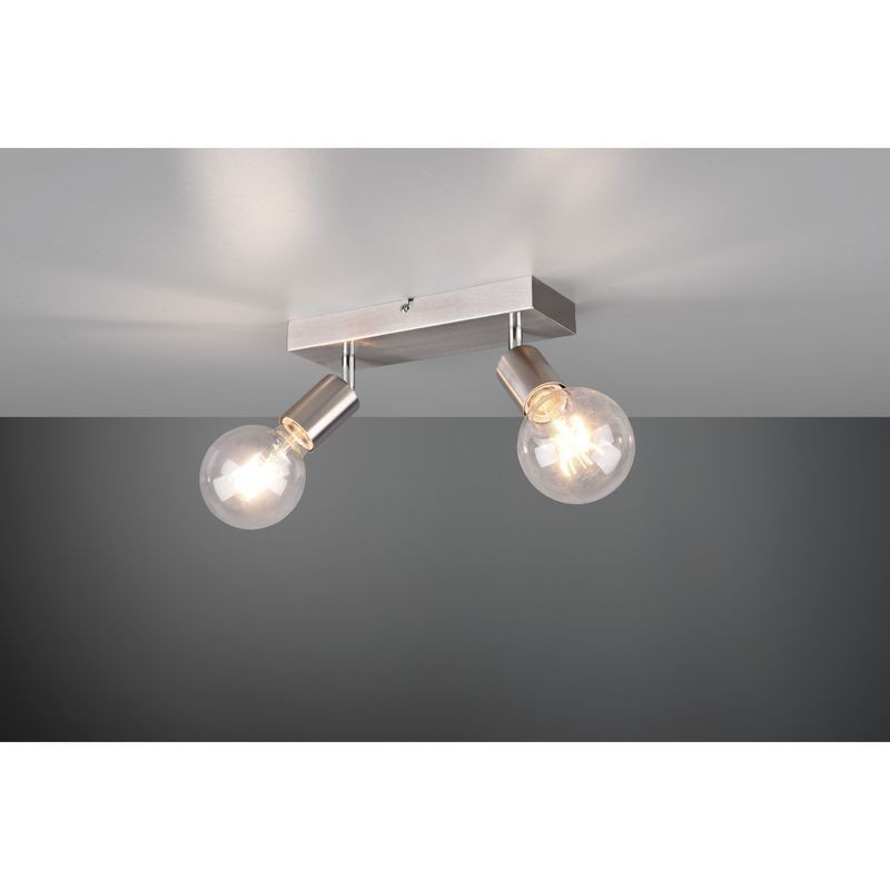 Plafonnier Boule Vannes Nickel mat 2x40W E27 TRIO LIGHTING R80182007