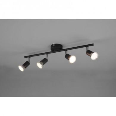 Plafonnier Paris Noir mat 4x35W GU10 TRIO LIGHTING R80914032