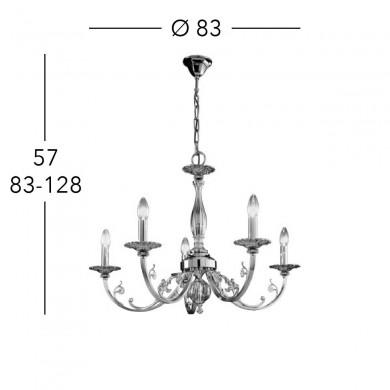 Lustre PISANI 5x60W E14 Or KZ_0301-85-3 0301.85.3 Lustre PISANI 5x60W E14 Or KOLARZ 0301.85.3