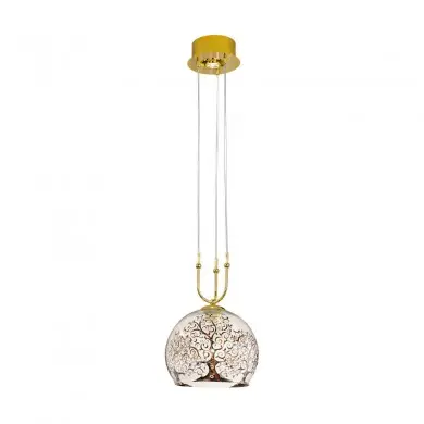 Suspension LUNA 1x60W E27 1x40W GU10 Or Albero Multi/Transparent D30 KOLARZ 0392.31+1M.3.Al.Mt