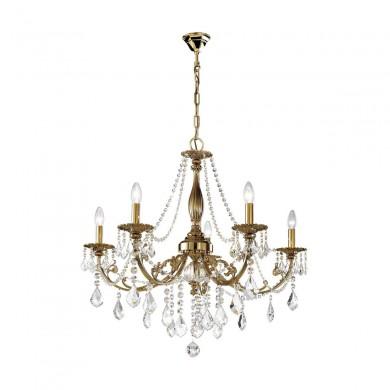 Lustre Pampilles PISANI CRYSTAL 5x60W E14 Laiton antique KZ_1301-85-4-SpT 1301.85.4.SpT Lustre Pampilles PISANI CRYSTAL 5x60W E14 Laiton antique KOLARZ 1301.85.4.SpT